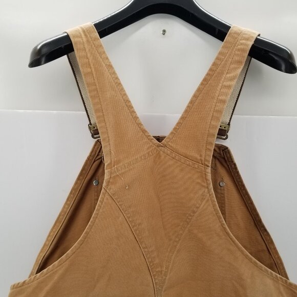 Vintage Carhartt Duck Canvas Overalls Distressed Double Knee Brown R01 42 x 30 - Picture 6 of 14